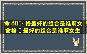 命 🕷 格最好的组合是谁啊女「命格 ☘ 最好的组合是谁啊女生」